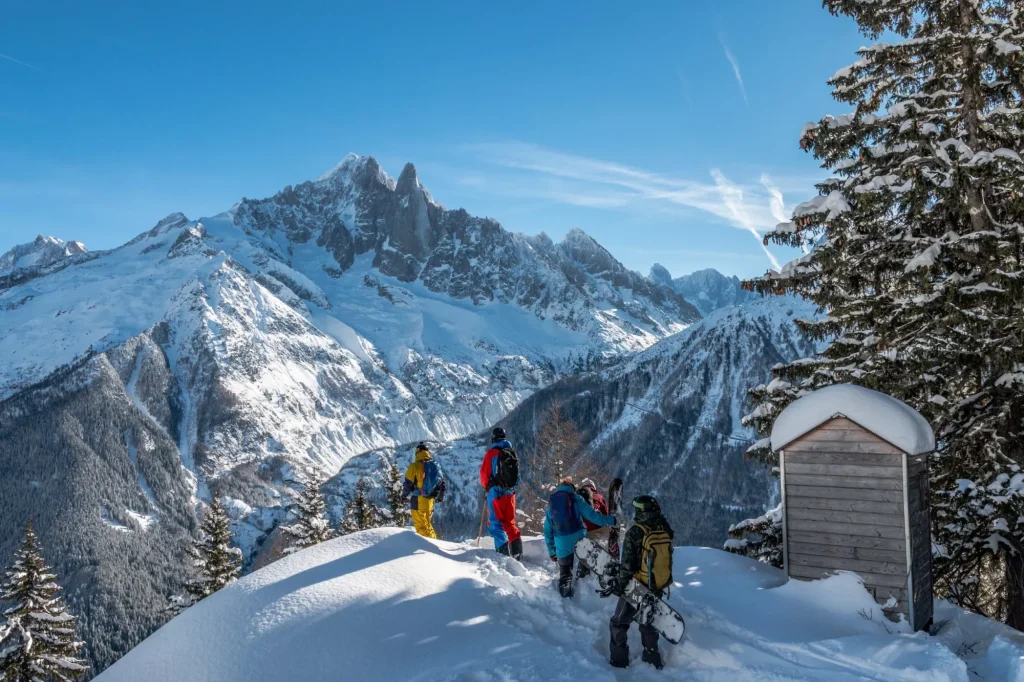 Ski and Snowboard freeride in la Flegère, Chamonix, France