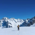 Skier in the Vallée Blanche, Chamonix, France.