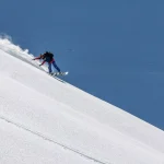 Snowboard freestyle in powder, Chamonix, France